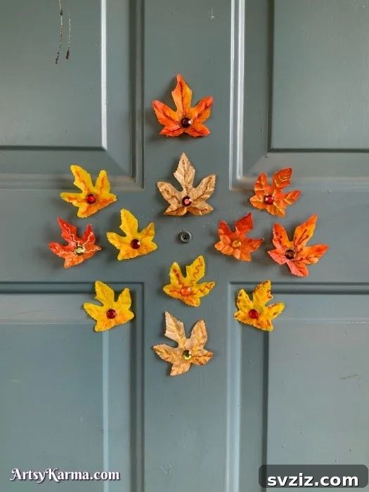 front door fall leaves