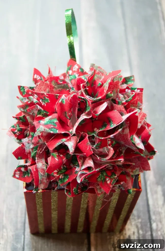 Cozy DIY fabric Christmas ornaments made from various textiles.
