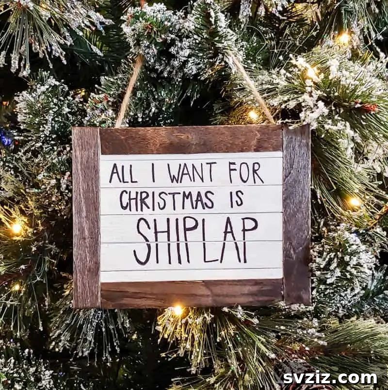 Rustic handmade farmhouse Christmas ornaments for a cozy tree.