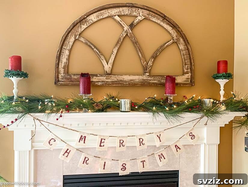 31 Festive DIYs to Deck Your Living Room This Christmas 12 Simple and cheerful DIY Christmas banner, perfect for quick holiday decoration.