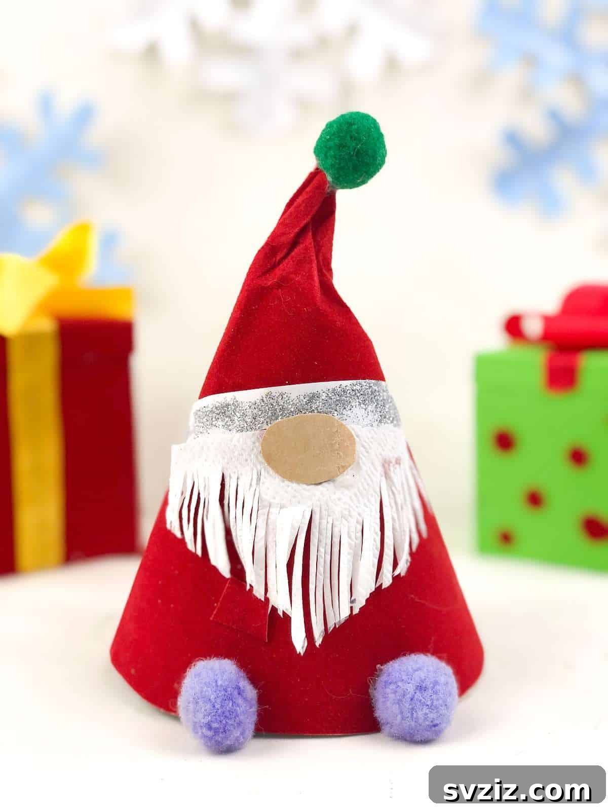 31 Festive DIYs to Deck Your Living Room This Christmas 28 Another adorable example of DIY cute Christmas gnomes, perfect for festive home decor.