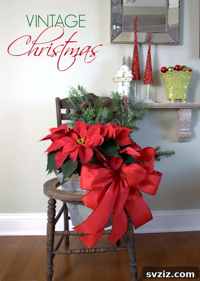 31 Cozy Farmhouse Christmas Inspirations 19 vintage christmas chair