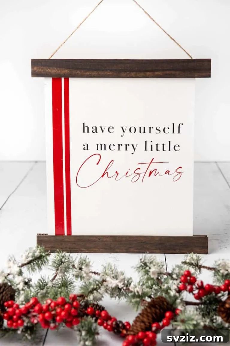 31 Cozy Farmhouse Christmas Inspirations 29 farmhouse christmas hanging scroll