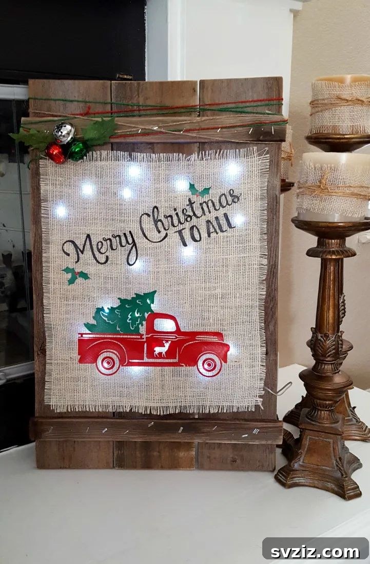 31 Cozy Farmhouse Christmas Inspirations 4 christmas wood burlap sign
