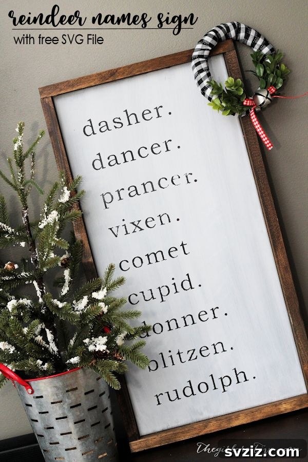31 Cozy Farmhouse Christmas Inspirations 8 farmhouse reindeer name sign