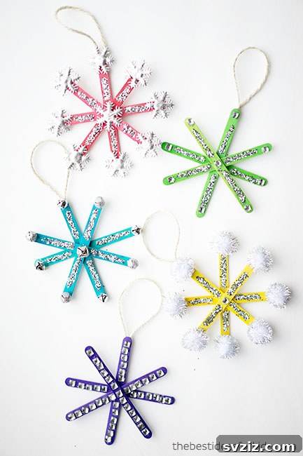 popsicle stick snowflake ornaments