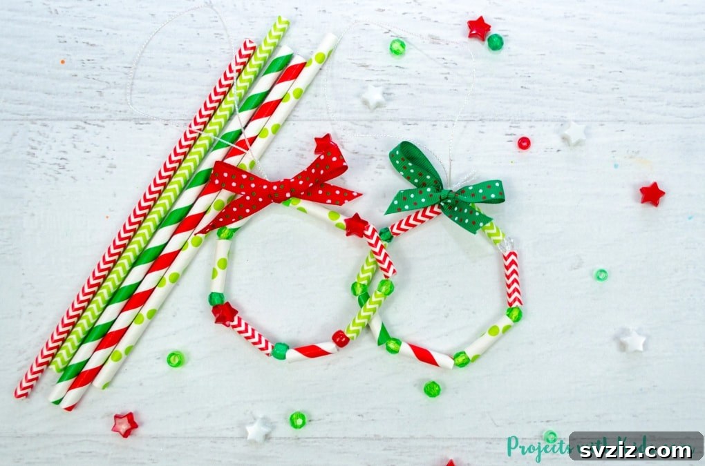 paper straw wreath ornament