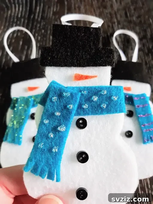 no sew felt snowman ornament