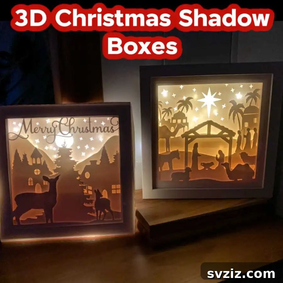 31 Profitable Winter Craft Ideas 18 3D Christmas shadowbox