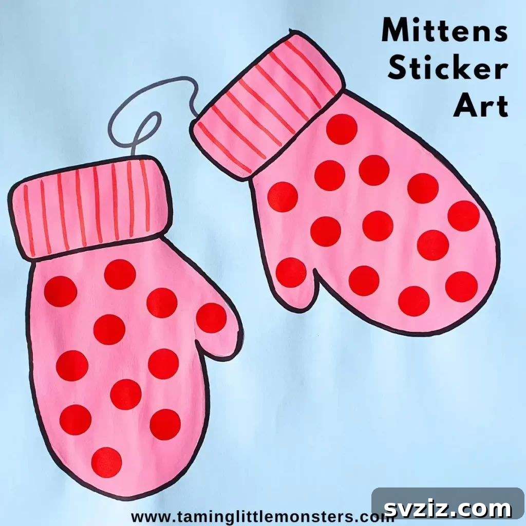 31 Fun Winter Craft Ideas for Little Ones 29 Sticker Mittens Craft: Easy, Mess-Free Art for Toddlers Anytime