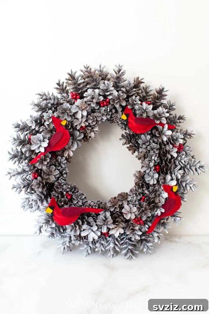 Gorgeous Winter Wreath Inspirations 12 pinecone wreath
