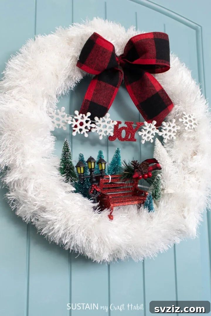 Gorgeous Winter Wreath Inspirations 14 wintry scarf wreath