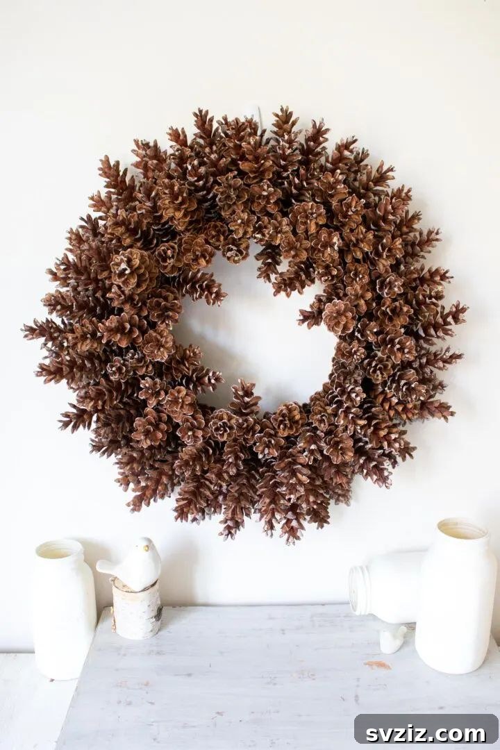 Gorgeous Winter Wreath Inspirations 26 pinecone wreath