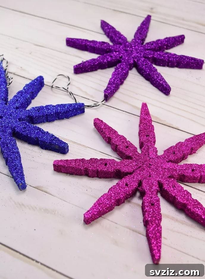 DIY Clothespin Snowflake Christmas Ornaments