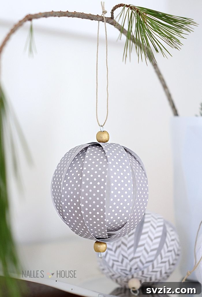 DIY Paper Lantern Ball Christmas Ornaments