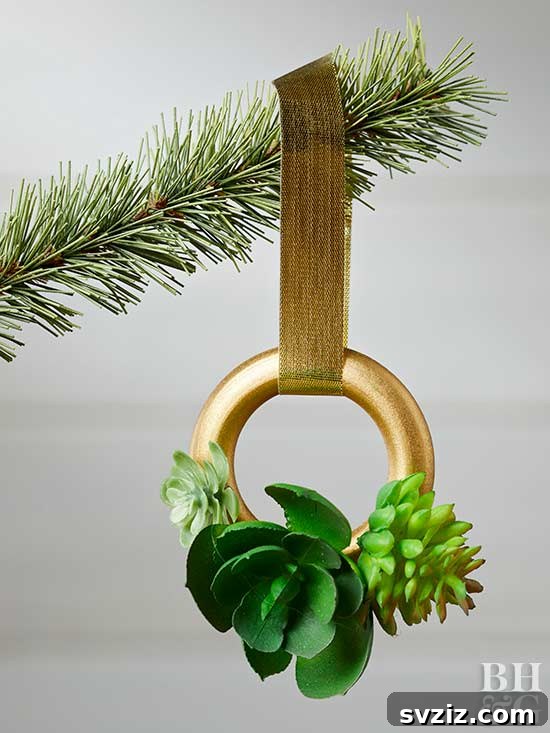 Modern Hanging Succulent Christmas Ornaments