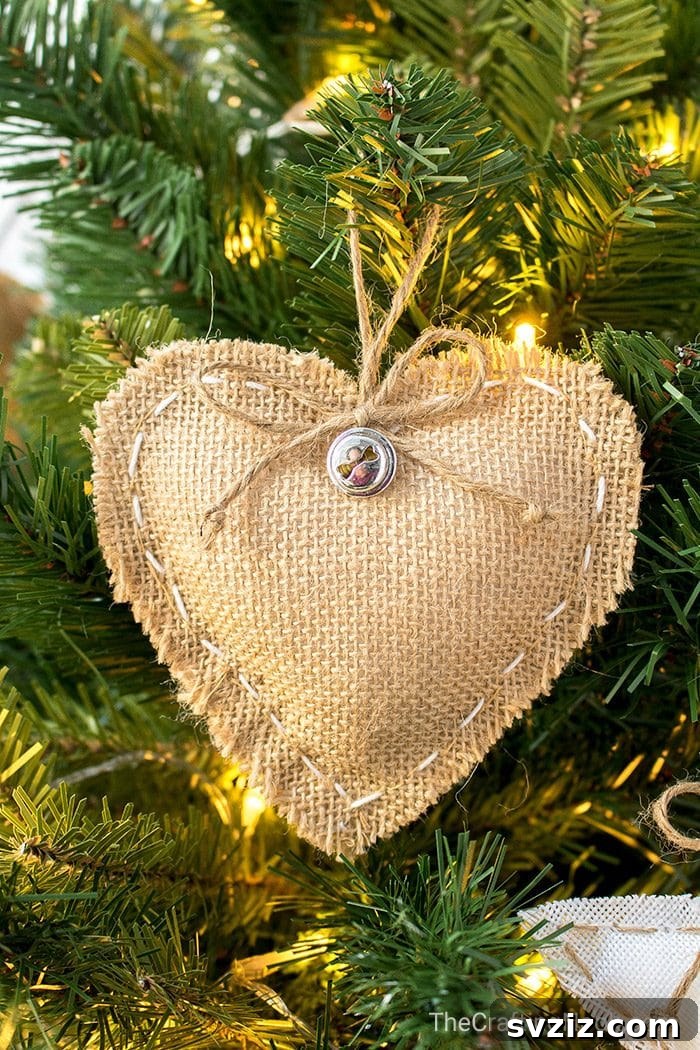 Handmade Rustic Burlap Christmas Ornaments