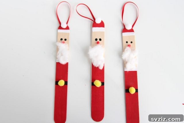 Adorable Popsicle Stick Santa Ornaments