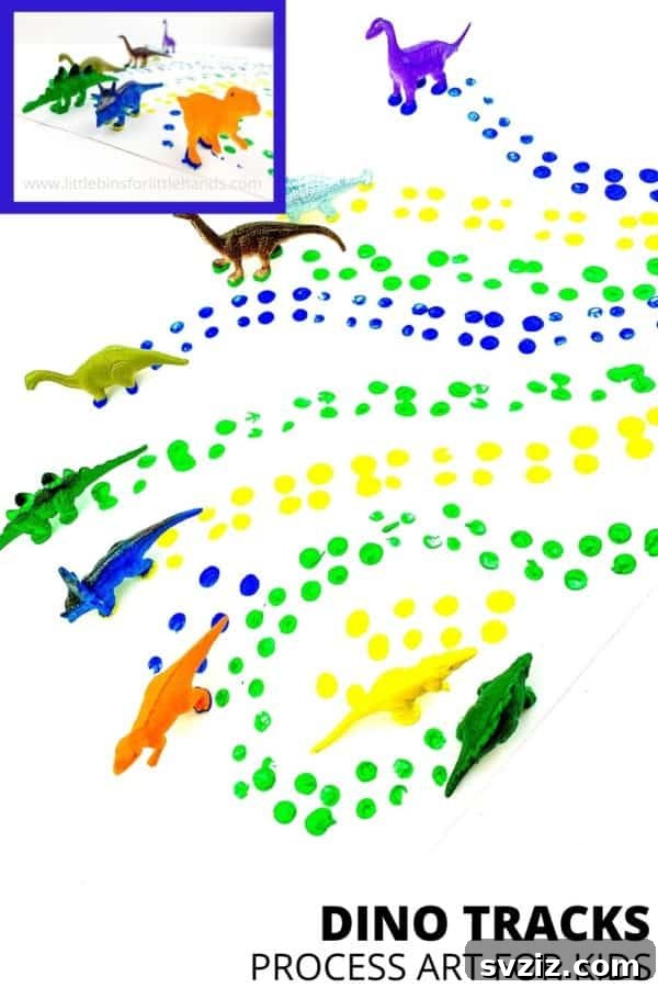 dinosaur footprint painting