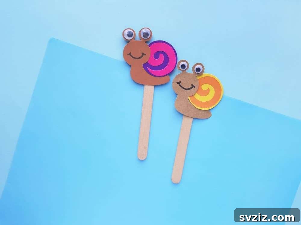 cute paper snail puppets