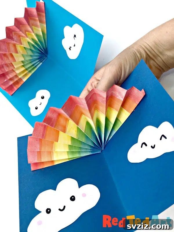 31 Creative Craft Ideas for 5-Year-Olds 13 pop up rainbow card