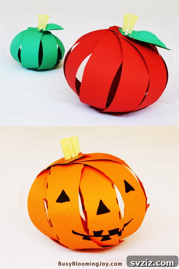 31 Creative Craft Ideas for 5-Year-Olds 15 apple and pumpkin paper craft