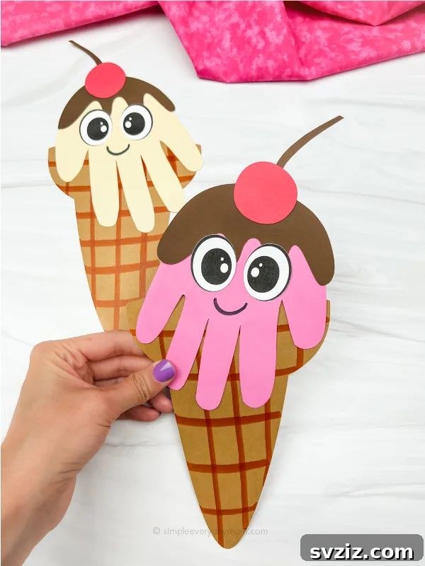 31 Creative Craft Ideas for 5-Year-Olds 28 ice cream handprint