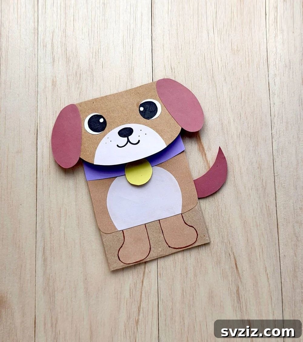 31 Creative Craft Ideas for 5-Year-Olds 29 paper dog puppet