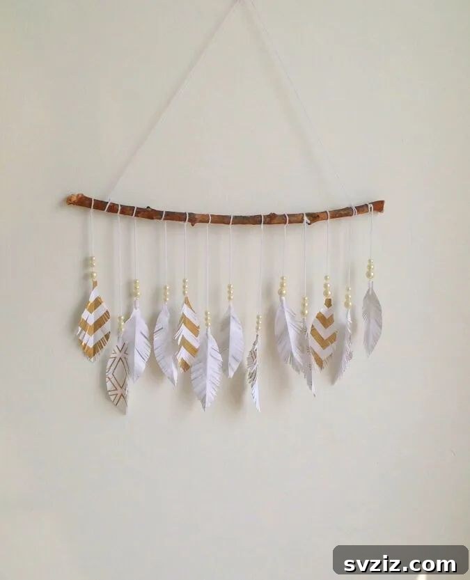 paper feather wall hanger