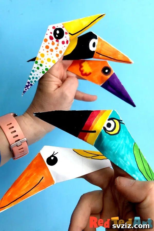bird finger puppet origami