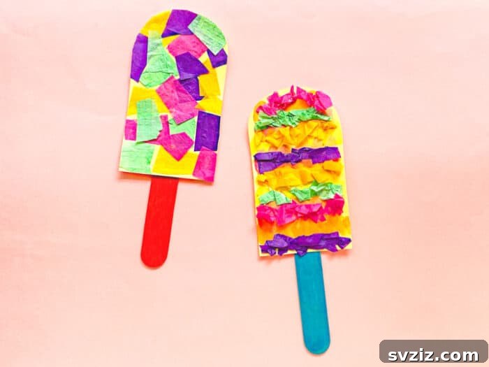 popsicle tissue paper craft