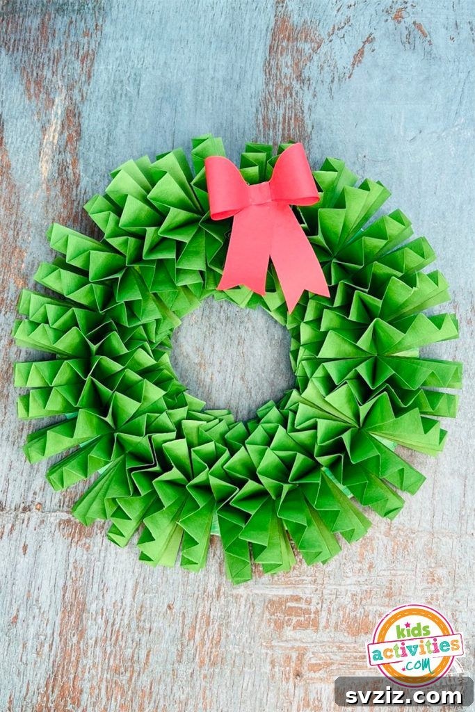 Christmas paper wreath