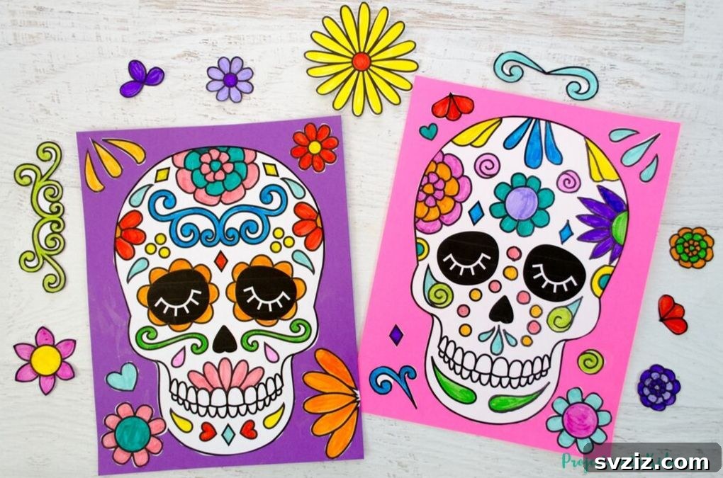 paper sugar skull