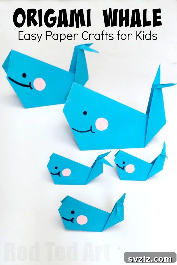 origami paper whales