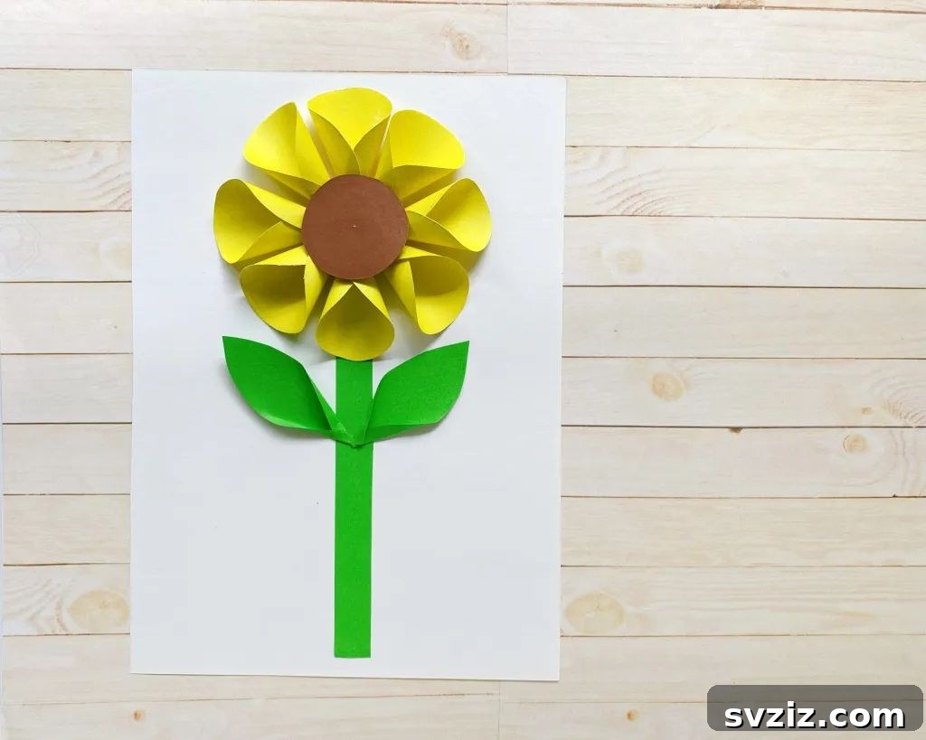 folded paper sunflower