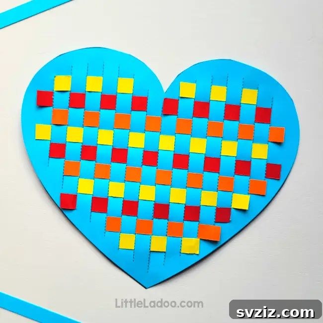paper heart weaving