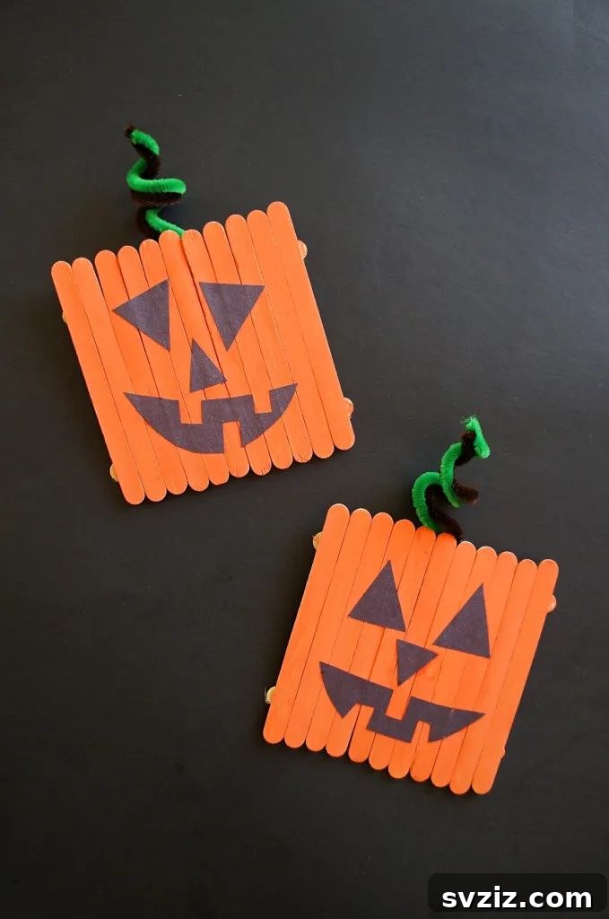 41 Amazing Pumpkin Creations 19 popsicle stick pumpkins
