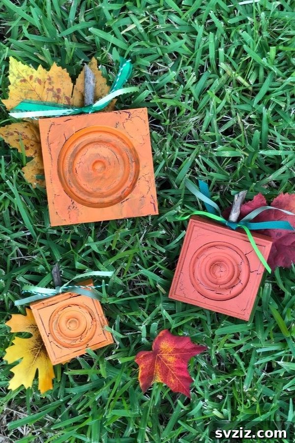 41 Amazing Pumpkin Creations 3 wooden pumpkins