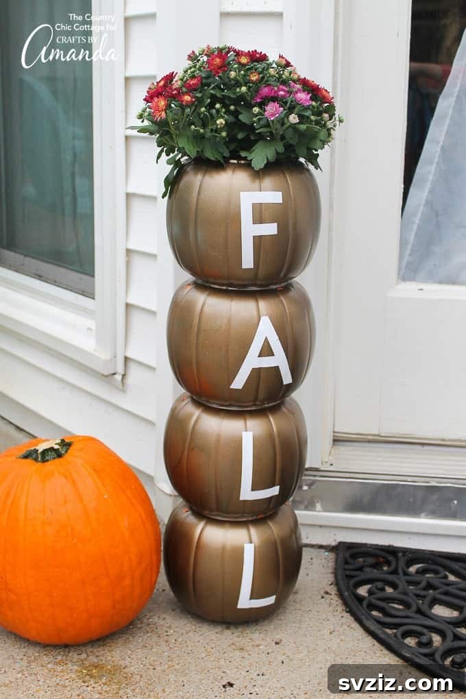 41 Amazing Pumpkin Creations 24 stacked pumpkin planter