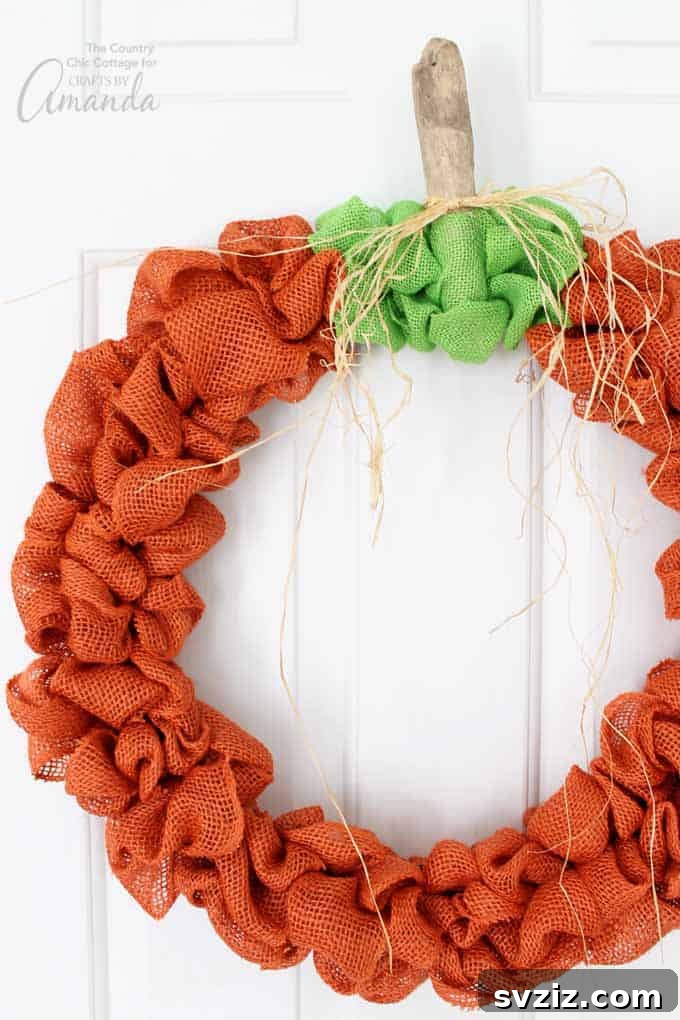 41 Amazing Pumpkin Creations 26 burlap pumpkin wreath