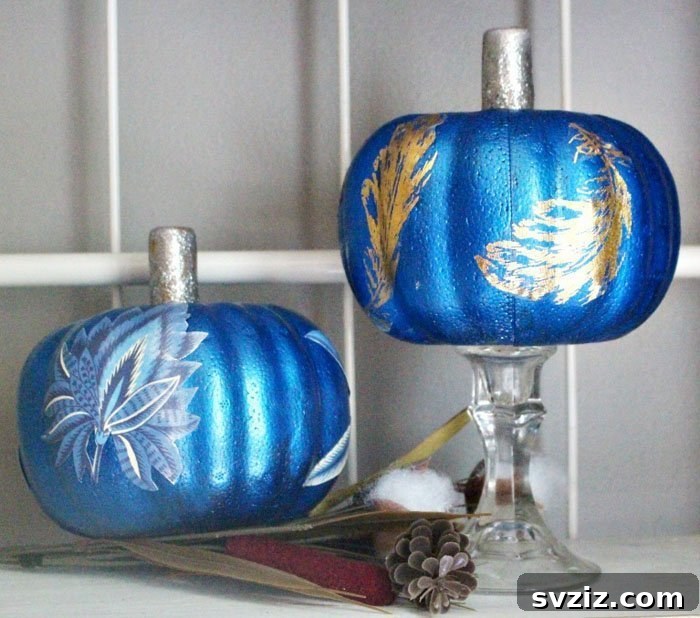 41 Amazing Pumpkin Creations 33 decoupage pumpkins
