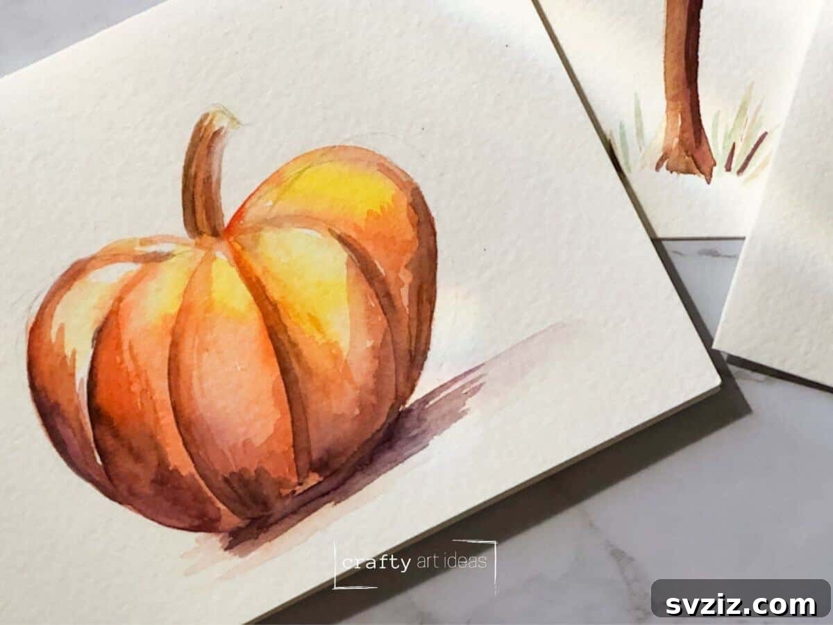 41 Amazing Pumpkin Creations 6 watercolor pumpkin painting