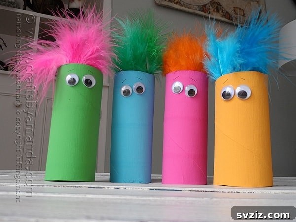 41 Brilliant Feather Projects 12 cardboard tube featherheads