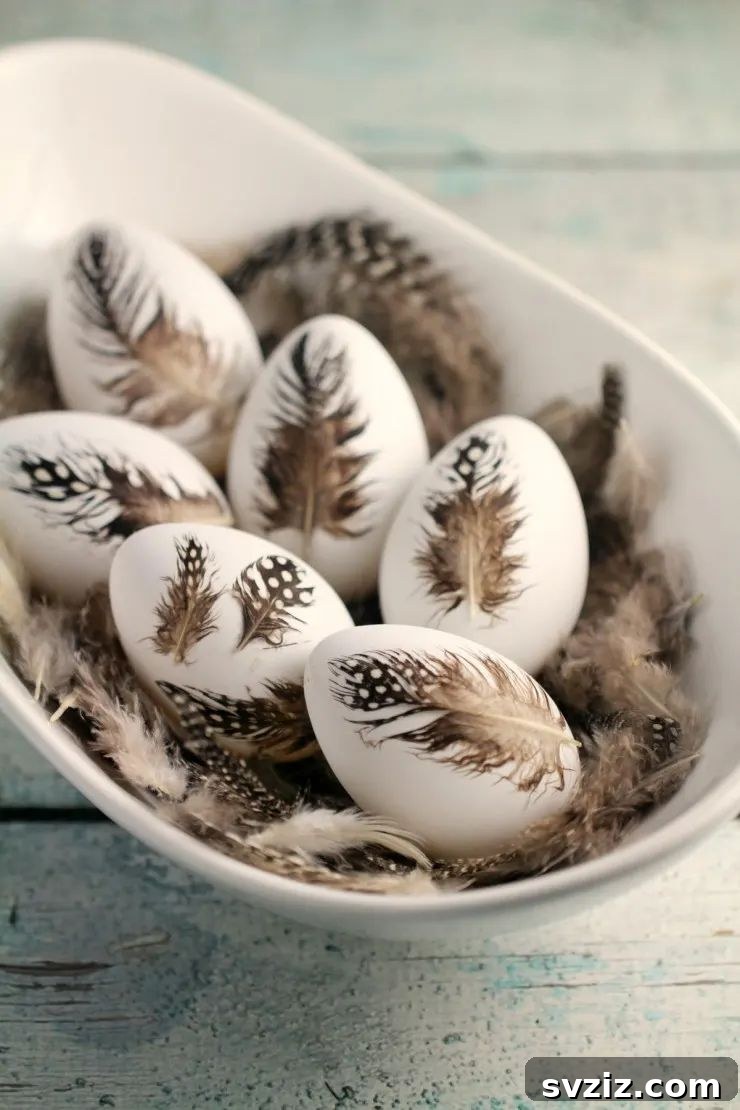 41 Brilliant Feather Projects 20 feather easter eggs