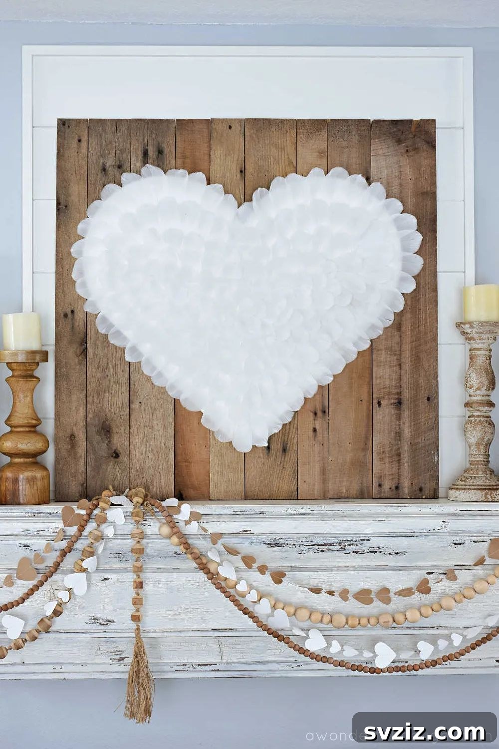 41 Brilliant Feather Projects 26 heart wreath