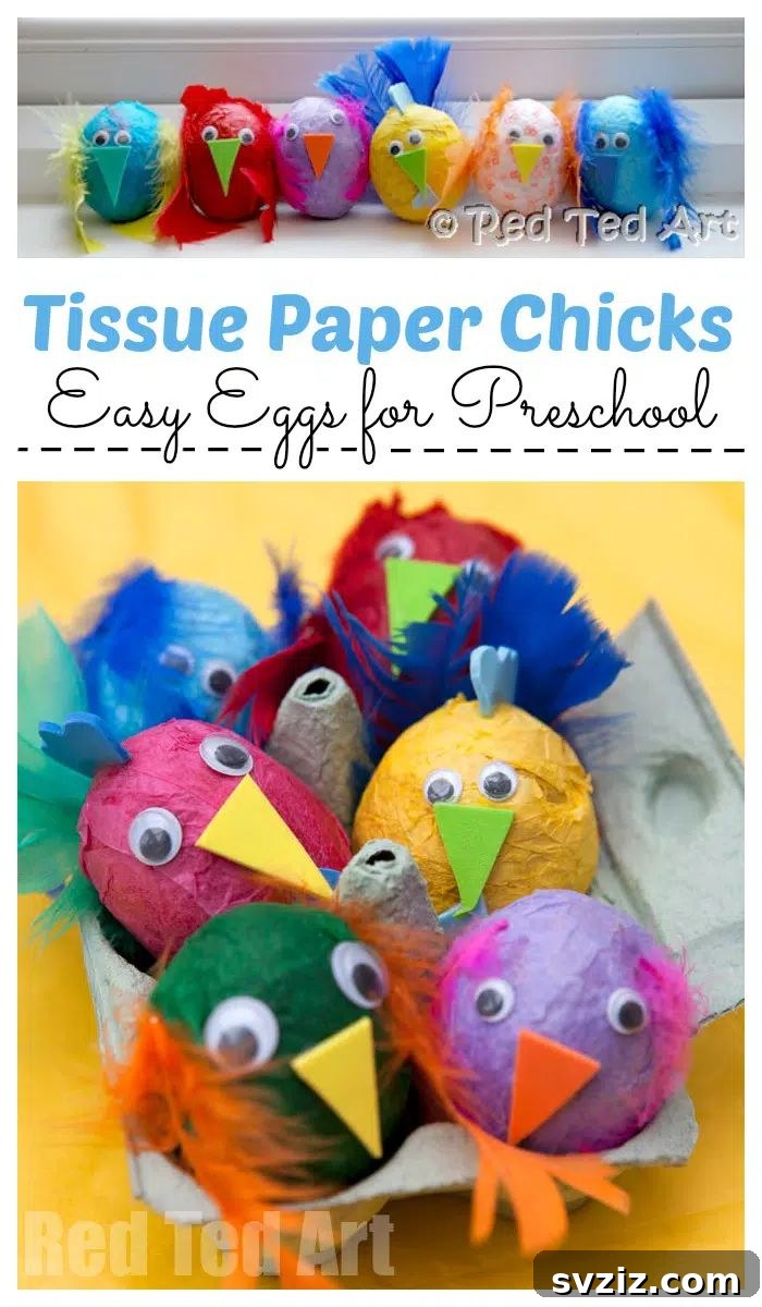 41 Brilliant Feather Projects 35 tissue paper chicks