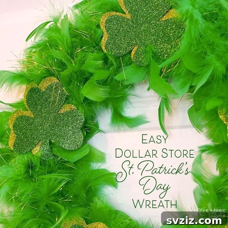 41 Brilliant Feather Projects 40 St. Patricks day wreath