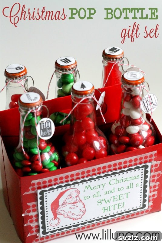 20 Delightful DIY Christmas Gift Baskets for Everyone 14 pop bottle candy gift set