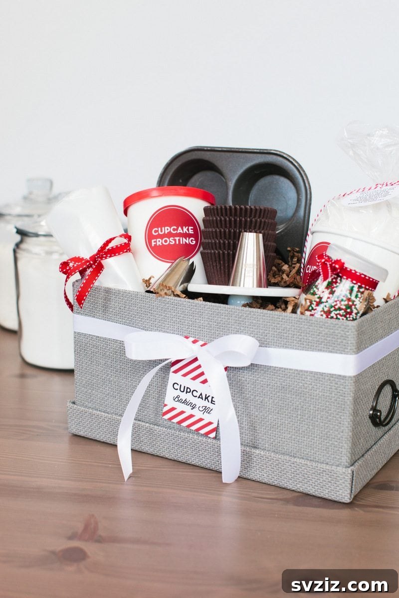 20 Delightful DIY Christmas Gift Baskets for Everyone 19 Cupcake Kit for baking enthusiasts