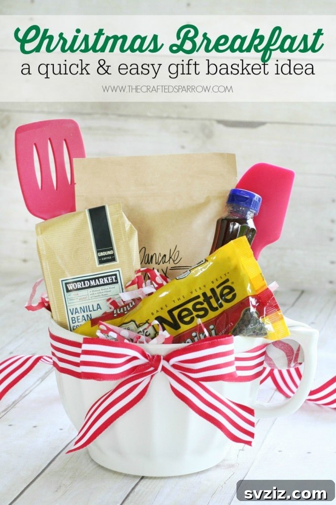 20 Delightful DIY Christmas Gift Baskets for Everyone 23 Breakfast Basket gift for busy moms